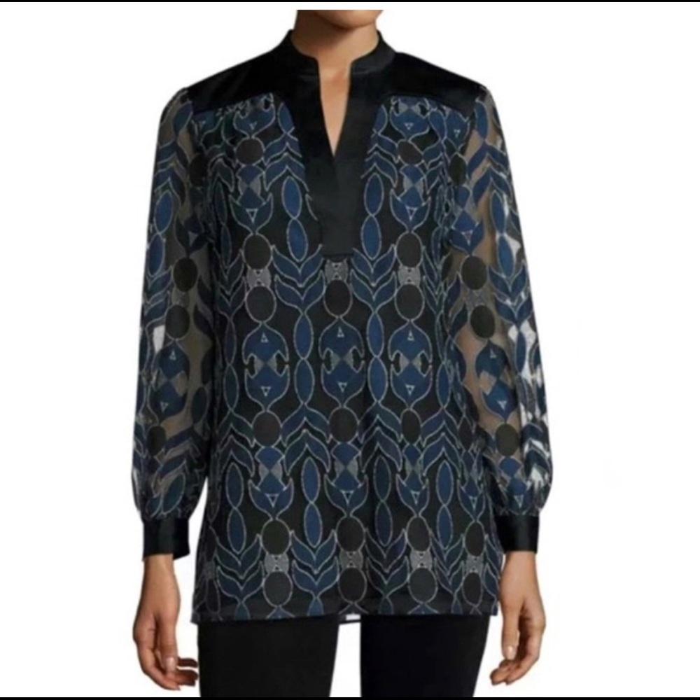 Tory Burch Harbor Split Neck Lace Tunic